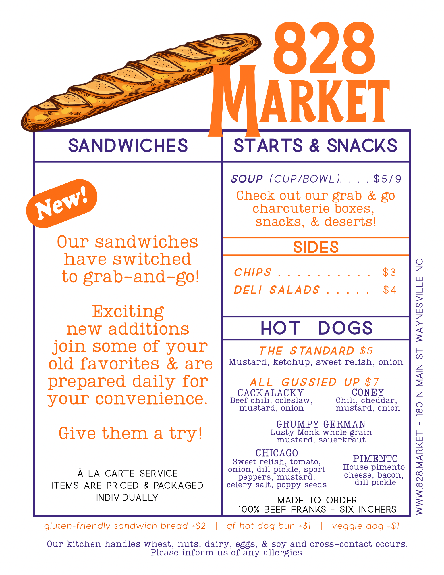 Menus | 828 Market | Eat+Drink+Shop Local